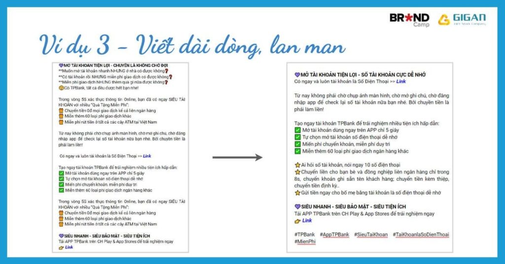 Cần ngắn gọn xú tích và những từ ngữ hành hành động