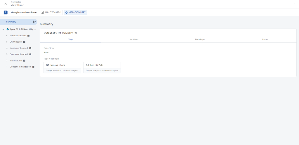Kiểm tra các thẻ ghi lại chuyển đổi có hoạt động hay không