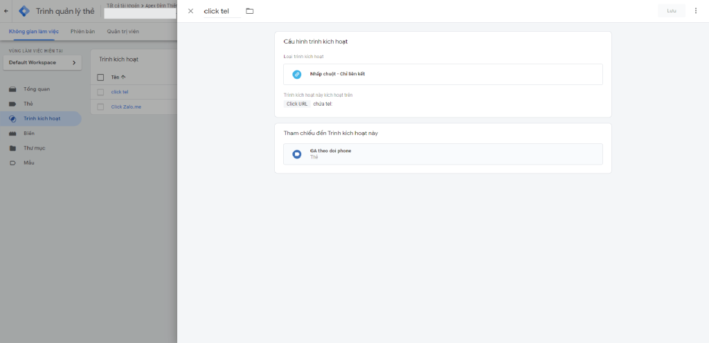 Tạo trình kích hoạt ghi lại chuyển đổi GTM