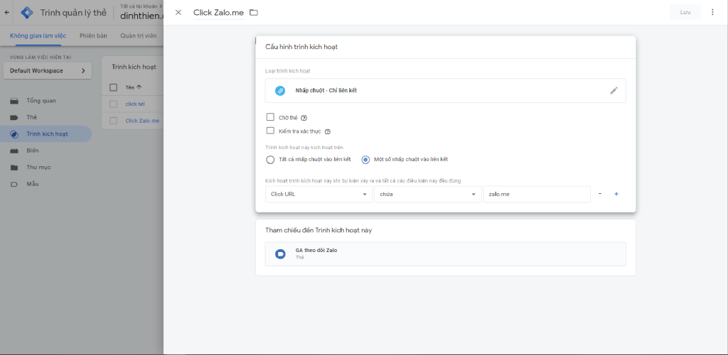 Trình kích hoạt Zalo